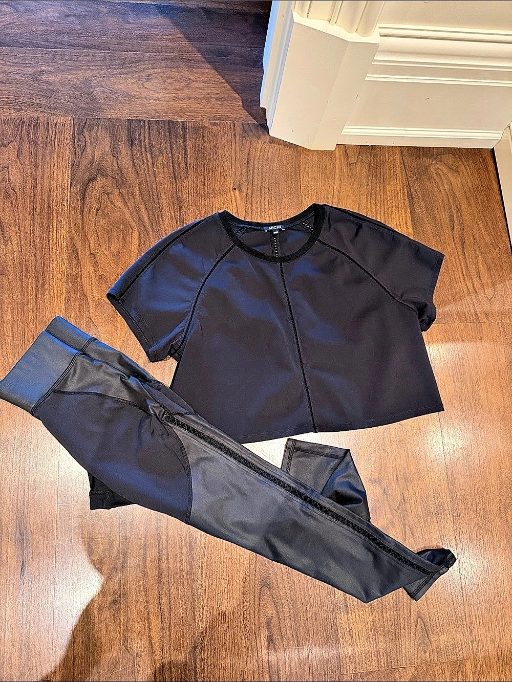 MICHI Black Athletic Two-Piece Set